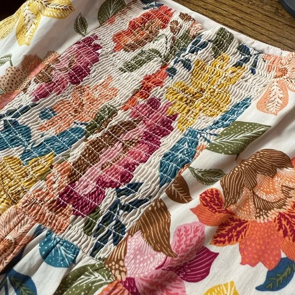 Euc- Vince Camuto Floral Off the Shoulder Stretch Cotton Midi Dress- size 2 - Picture 6 of 9